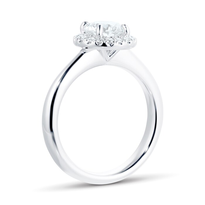 Mayors Platinum 1.35cttw Single Round Halo Engagement Ring