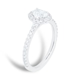 Mayors Platinum 0.92ct Oval Halo Engagement Ring (D/SI1)