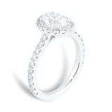 Mayors Platinum 1.61ct Oval Halo Engagement Ring (H/VS2)
