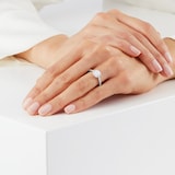 Mayors Platinum 1.24ct Cushion Halo Engagement Ring (H/VS2)