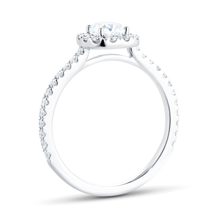 Mayors Platinum 1.23ct Cushion Halo Engagement Ring (H/VVS2)
