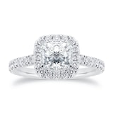 Mayors Platinum 1.97ct Cushion Halo Engagement Ring (H/SI1)