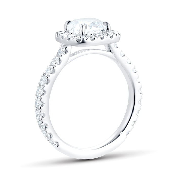 Mayors Platinum 1.97ct Cushion Halo Engagement Ring (H/SI1)