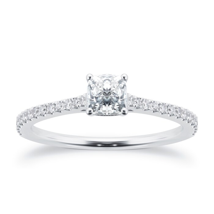 Mayors Platinum 0.70ct Cushion Engagement Ring (E/SI1)