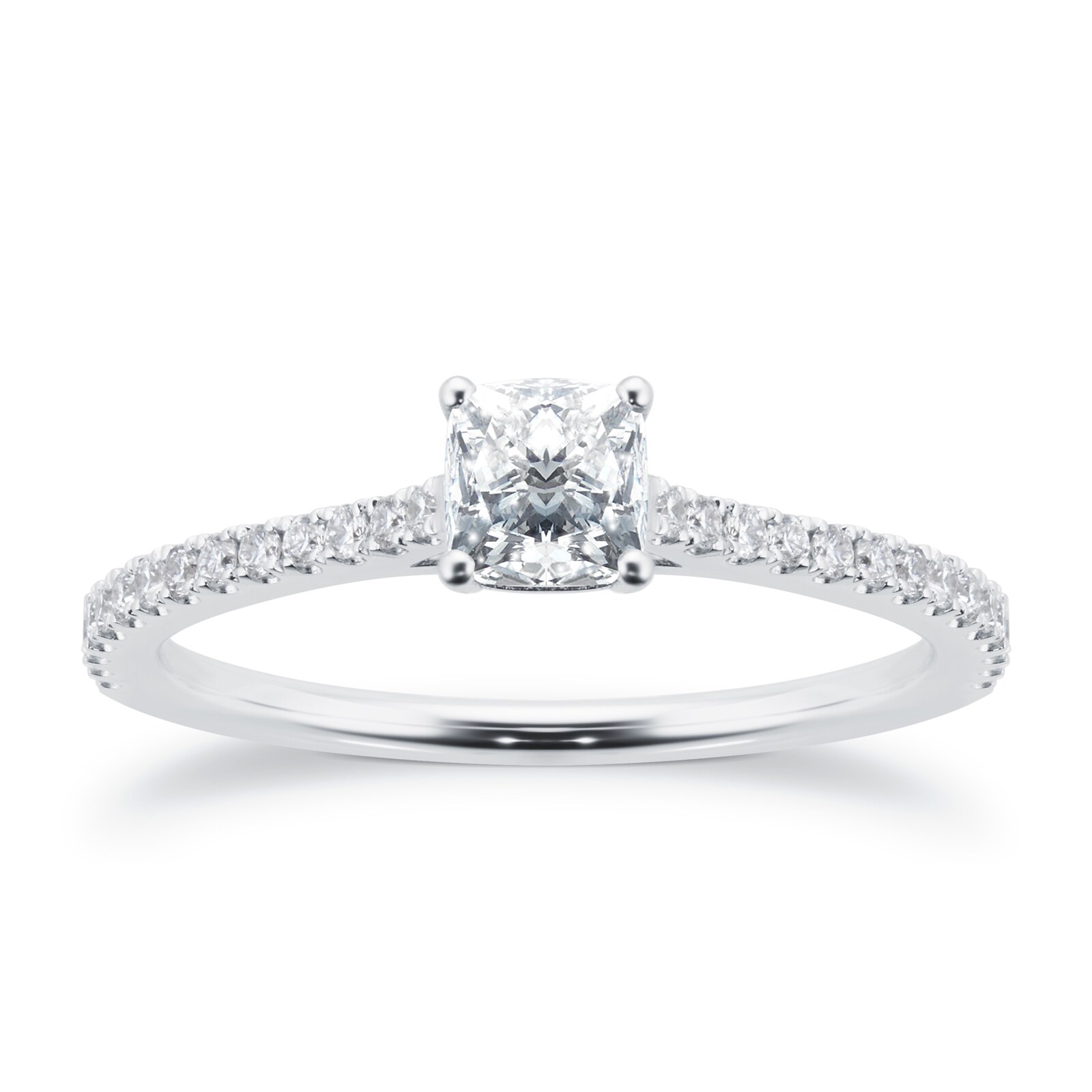 Mayors Platinum 0.70ct Cushion Engagement Ring (G/VVS2)