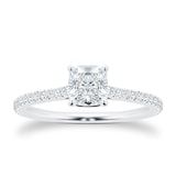 Mayors Platinum 0.97cttw Cushion Engagement Ring (G/VS1)