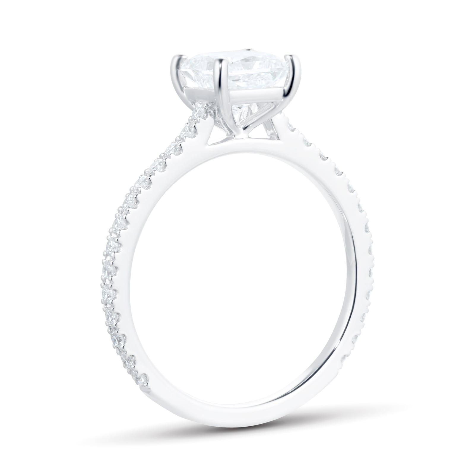 Mayors Platinum 1.47ct Princess Cut Engagement Ring - Ring Size 4