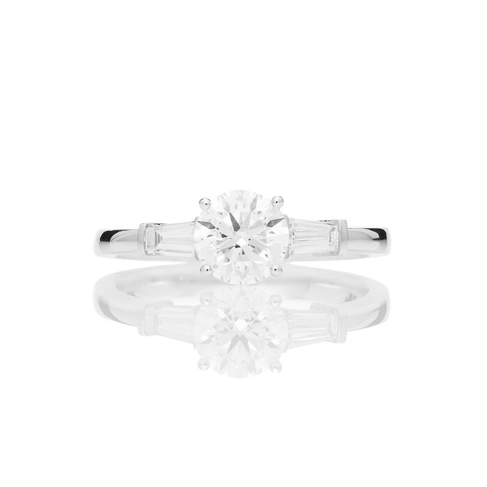 Mayors Platinum 0.99ct Round 3 Stone Engagement Ring (E/SI1)