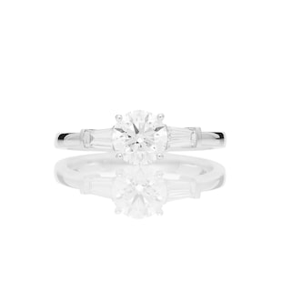 Mayors Platinum 1.04ct Round 3 Stone Engagement Ring (G/VVS2)