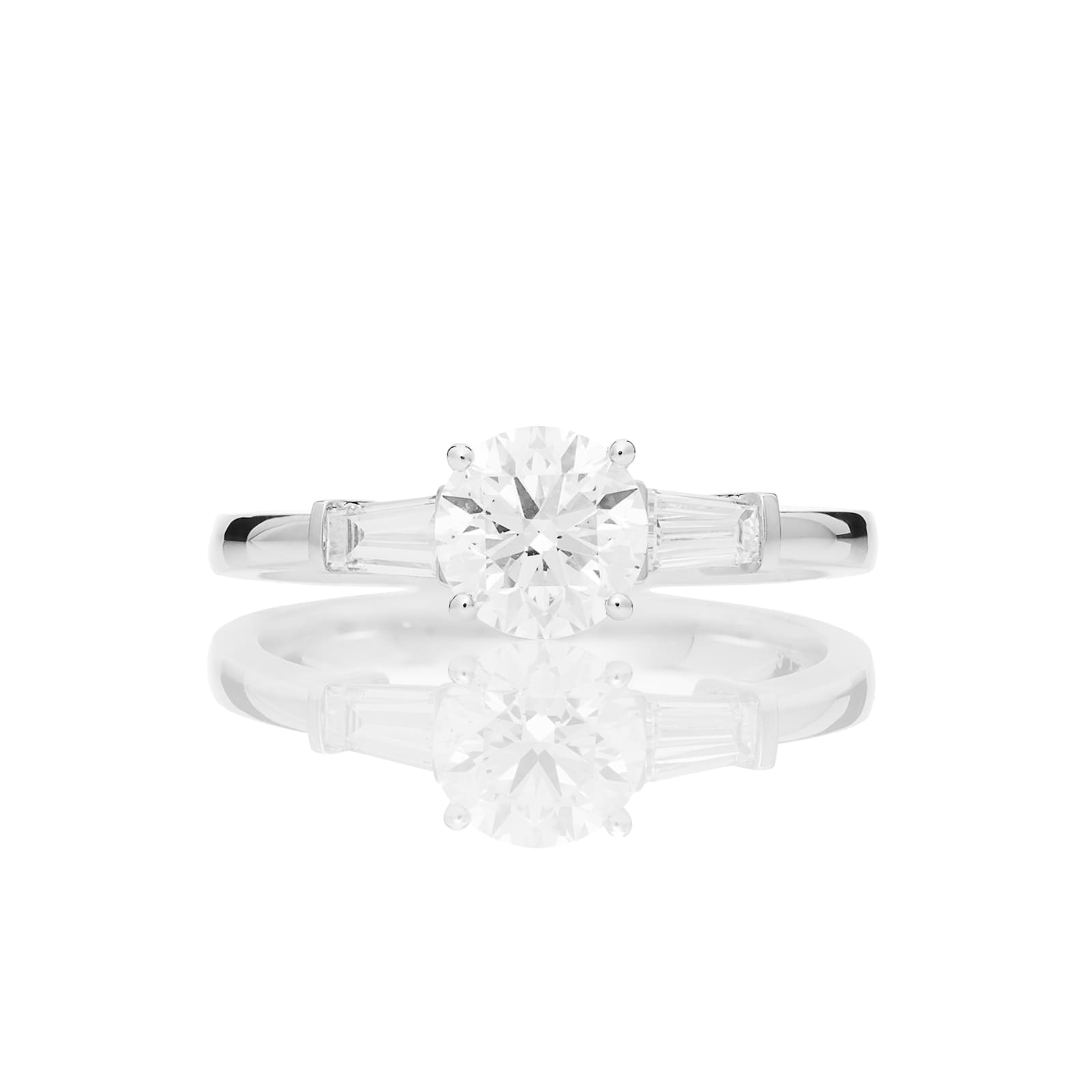 Mayors Platinum 1.63cttw Round 3 Stone Engagement Ring (H/SI1)