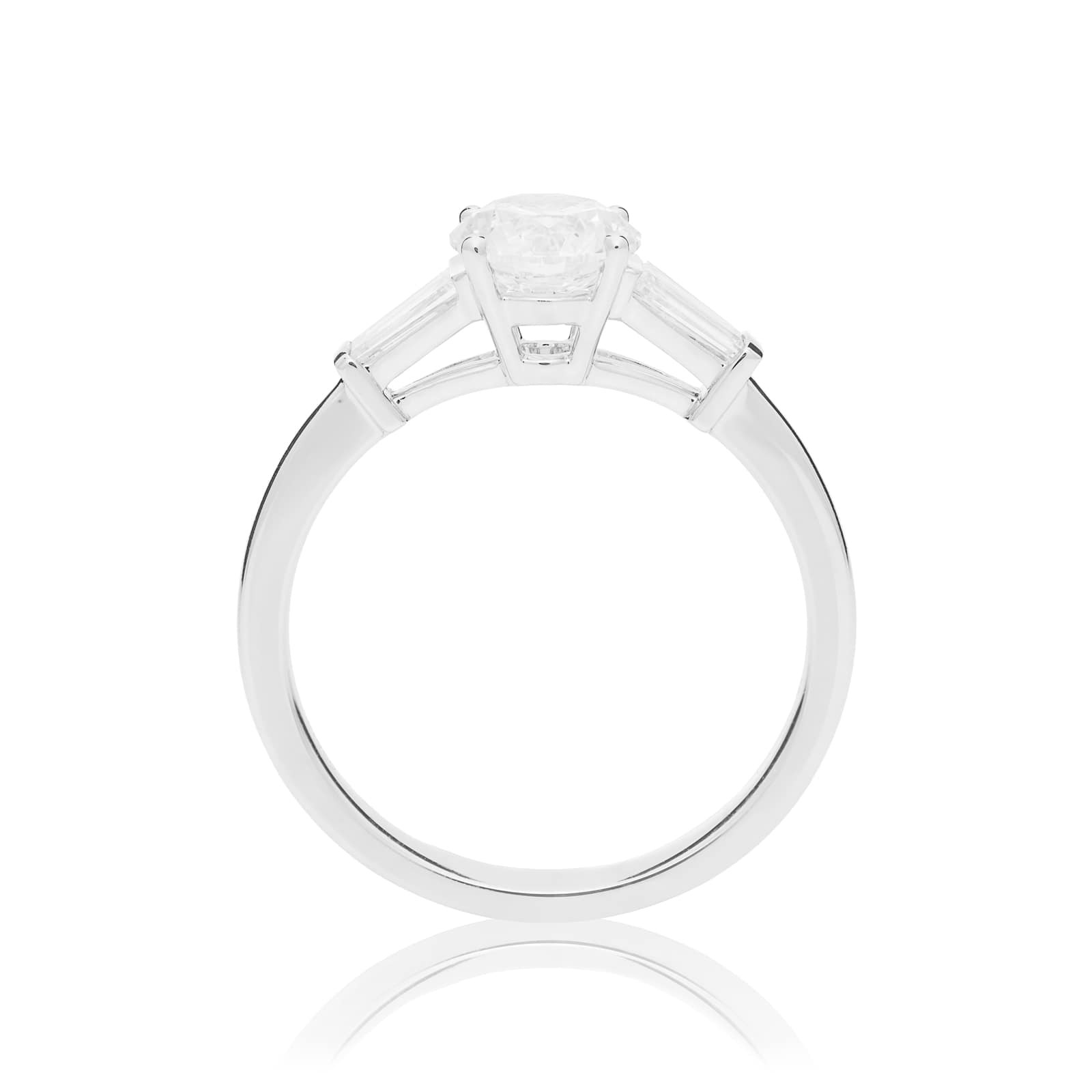 Mayors Platinum 1.63cttw Round 3 Stone Engagement Ring (H/SI1)