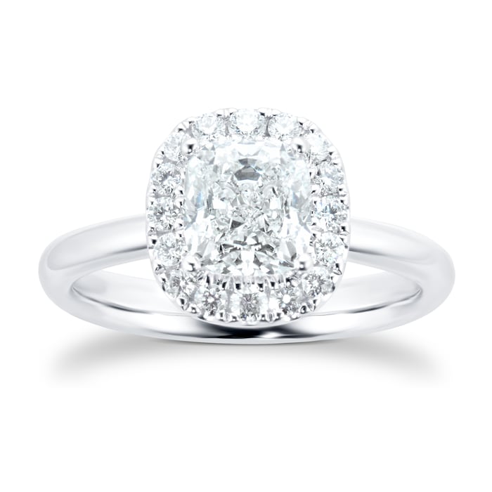 Mayors Platinum 1.26ct Cushion Halo Engagement Ring (F/SI1)