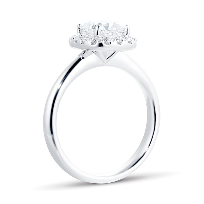 Mayors Platinum 1.26ct Cushion Halo Engagement Ring (F/SI1)