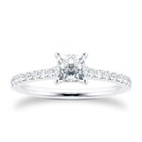 Mayors Platinum 0.83cttw Princess Cut Diamond Engagement Ring