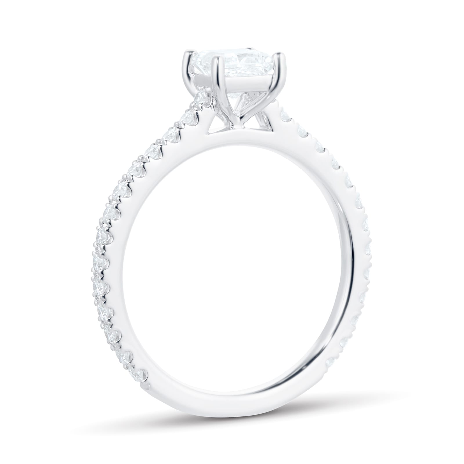 Mayors Platinum 0.83cttw Princess Cut Diamond Engagement Ring - Ring Size 6