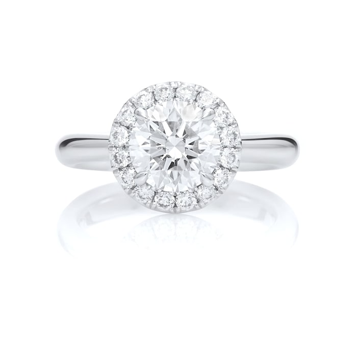 Mayors Platinum 3.08cttw Round Halo Engagement Ring (H/SI1)