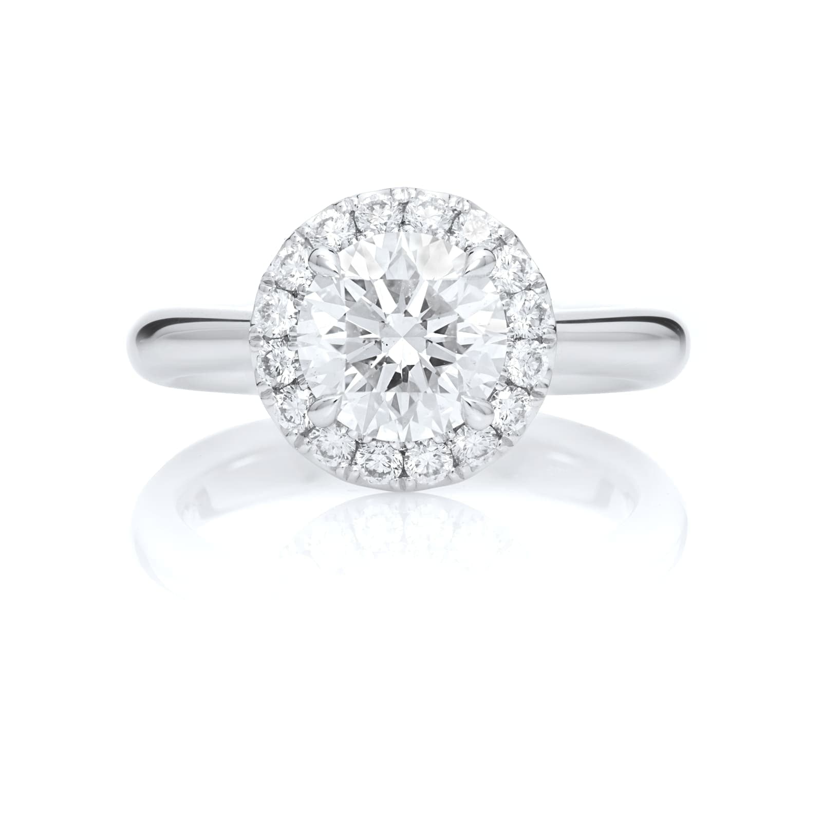 Mayors Platinum 3.08cttw Round Halo Engagement Ring (H/SI1)