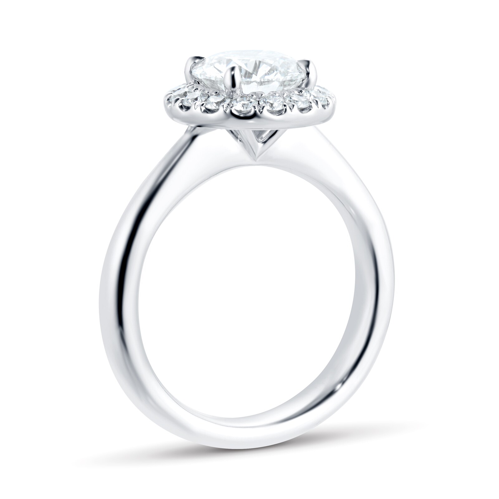 Mayors Platinum 2.07ct Round Halo Engagement Ring (H/SI1)
