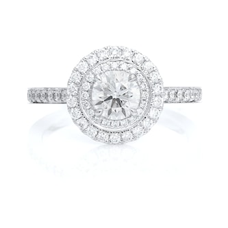 Mayors Platinum 1.45cttw Round Double Halo Engagement Ring (H/SI1) Mayors Platinum 1.45cttw Round Double Halo Engagement Ring (H/SI1)