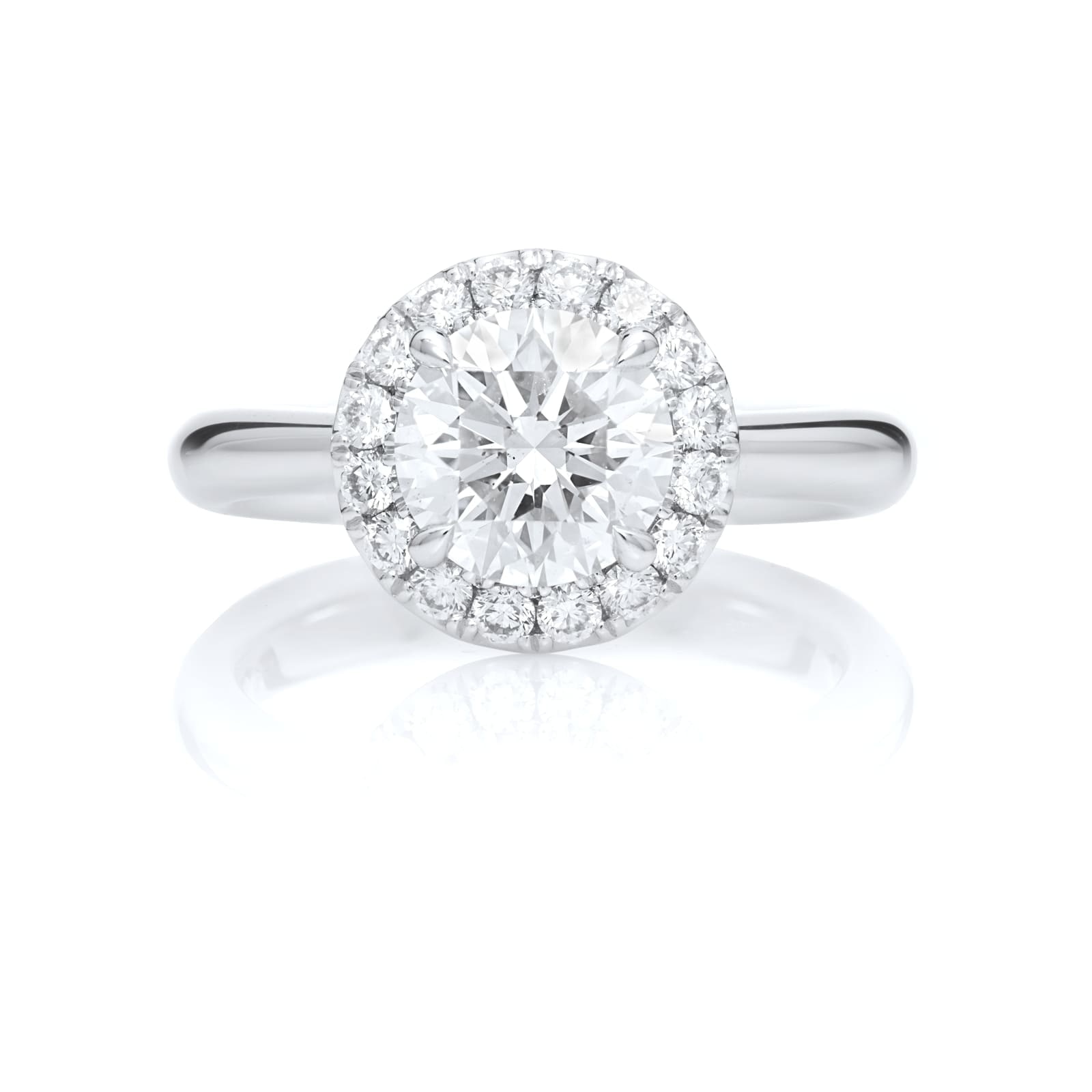 Mayors Platinum 3.06cttw Round Halo Engagement Ring (H/SI1)