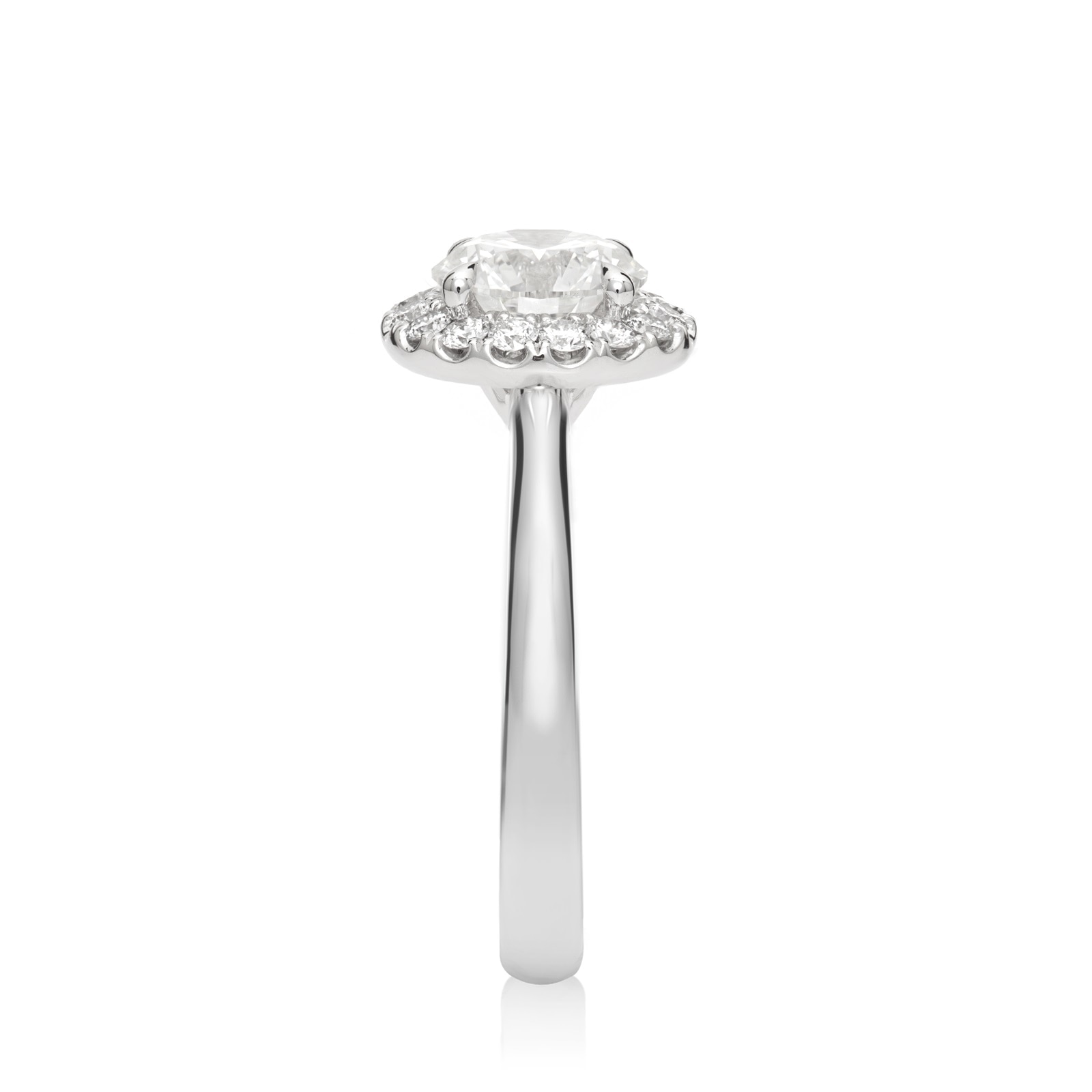Mayors Platinum 3.06cttw Round Halo Engagement Ring (H/SI1)