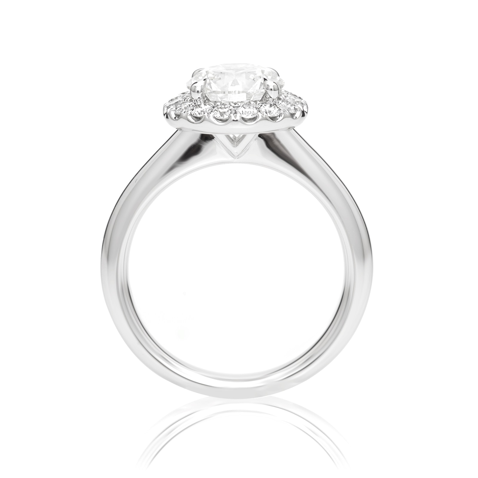 Mayors Platinum 3.06cttw Round Halo Engagement Ring (H/SI1)