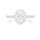 Mayors Platinum 1.19ct Oval Halo Engagement Ring (H/SI1)