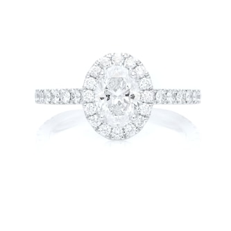 Mayors Platinum 1.25ct Oval Halo Engagement Ring (E/SI1) Mayors Platinum 1.25ct Oval Halo Engagement Ring (E/SI1)