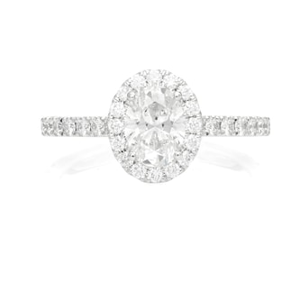 Mayors Platinum 1.61ct Oval Halo Engagement Ring (F/SI1) Mayors Platinum 1.61ct Oval Halo Engagement Ring (F/SI1)