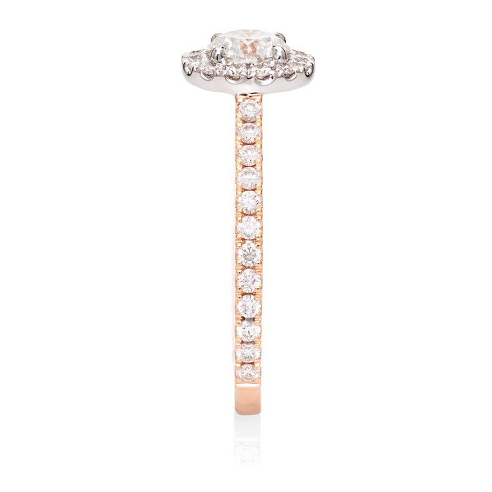 Mayors 18ct Rose Gold 0.74cttw Single Round Halo Engagement Ring