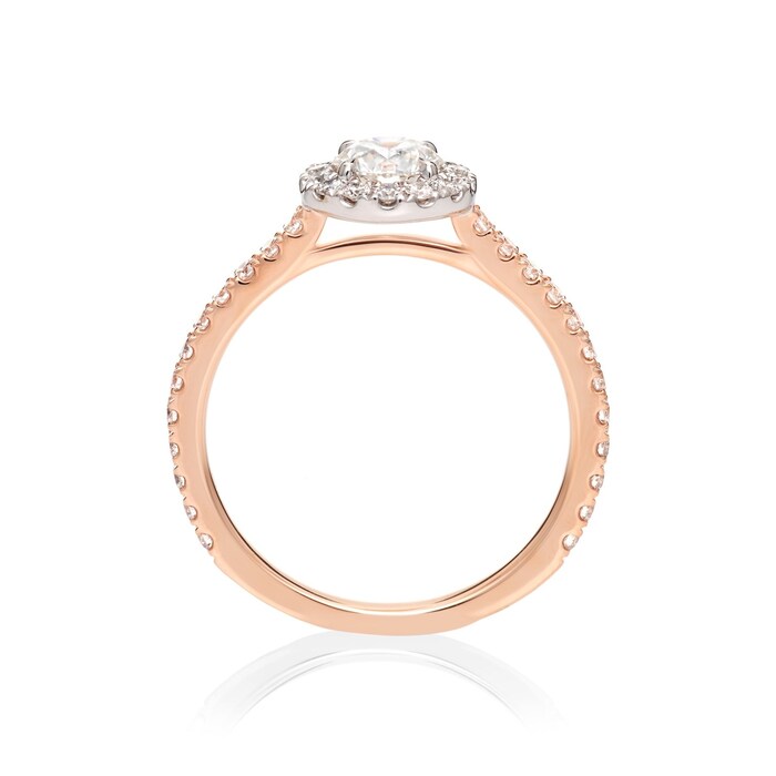 Mayors 18ct Rose Gold 0.74cttw Single Round Halo Engagement Ring
