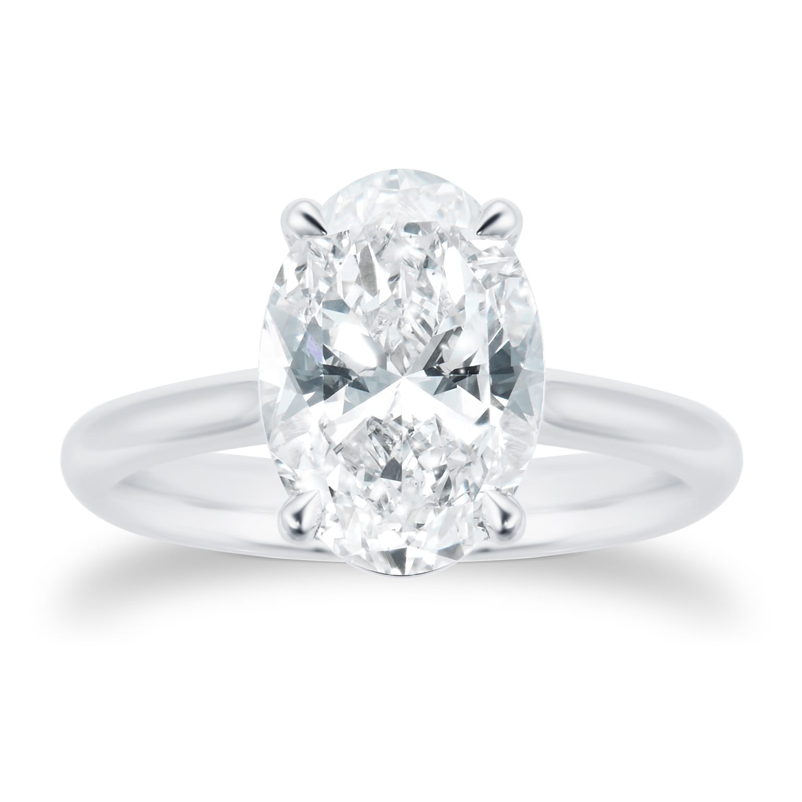 Platinum 2.50cttw Oval 4 Prong Solitaire Engagement Ring