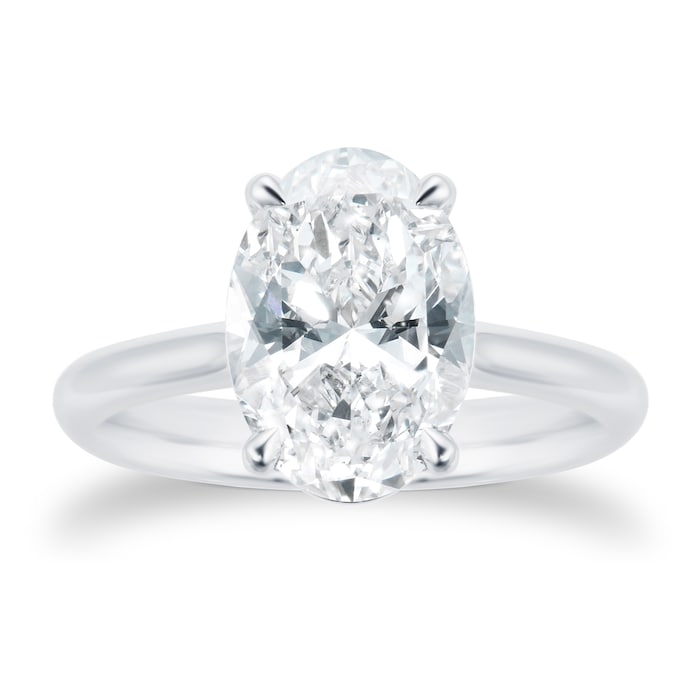 Mayors Platinum 2.50cttw Oval 4 Prong Solitaire Engagement Ring