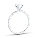 Mayors Platinum 0.73cttw Brilliant Cut Diamond Solitaire with Diamond Set Shoulders Engagement Ring