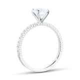 Mayors Platinum 0.98cttw Diamond Solitaire with Diamond Set Shoulders Engagement Ring