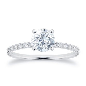 Mayors Platinum 1.24cttw Brilliant Cut Diamond Solitaire with Diamond Set Shoulders Engagement Ring Mayors Platinum 1.24cttw Brilliant Cut Diamond Solitaire with Diamond Set Shoulders Engagement Ring