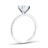 Mayors Platinum 1.28cttw Brilliant Cut Diamond Solitaire with Diamond Set Shoulders Engagement Ring