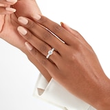 Mayors Platinum 2.09cttw Diamond Solitaire with Diamond Set Shoulders Engagement Ring