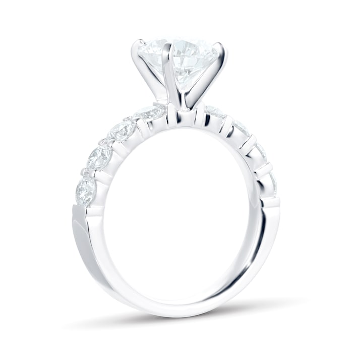 Mayors Platinum 2.60cttw Diamond Solitaire with Diamond Set Shoulders Engagement Ring