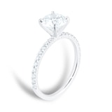 Mayors Platinum 1.48cttw Brilliant Cut Diamond Solitaire with Diamond Set Shoulders Engagement Ring