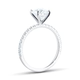 Mayors Platinum 1.45cttw Brilliant Cut Diamond Solitaire with Diamond Set Shoulders Engagement Ring