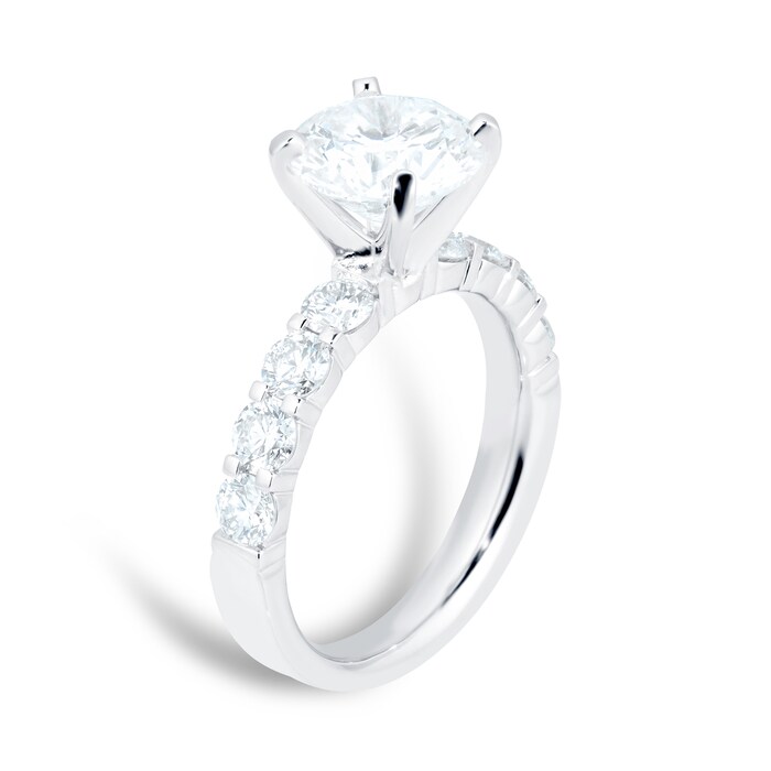 Mayors Platinum 2.94cttw Round Diamond Engagement Ring