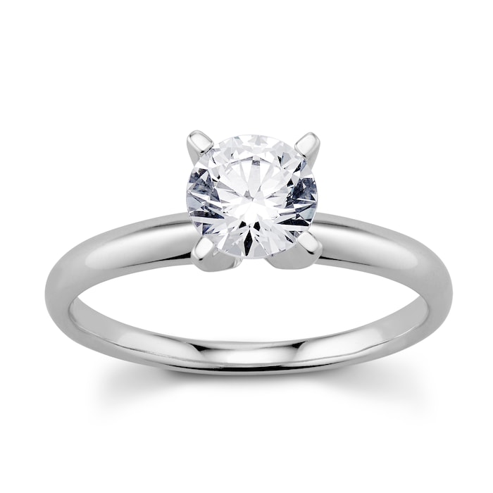 Mayors 18k White Gold 1.00cttw Diamond Solitaire Engagement Ring (I/I1)
