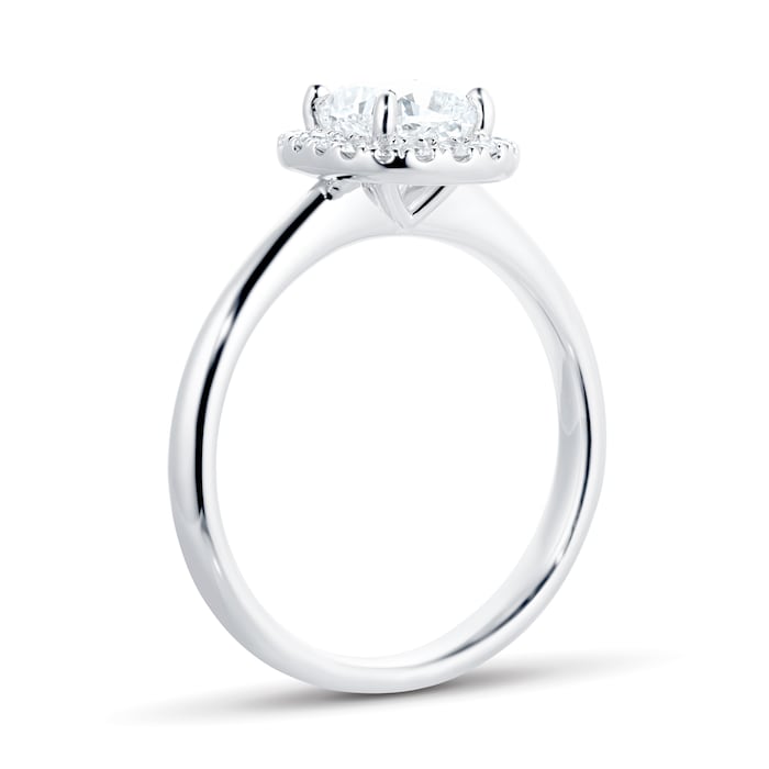 Mayors Platinum 1.73cttw Cushion Single Halo Engagement Ring