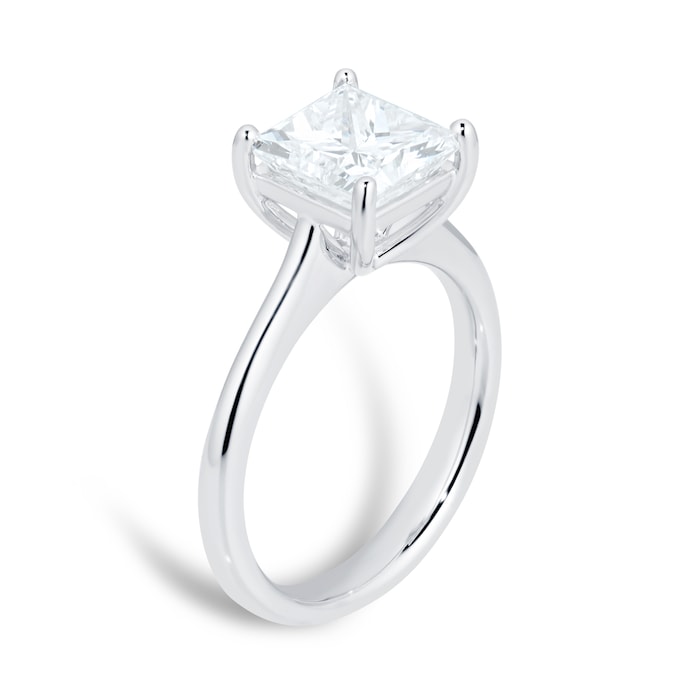 Mayors Platinum 2.50ct Princess Cut 4 Prong Solitaire Engagement Ring