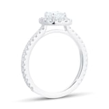 Mayors Platinum 0.96cttw Cushion Single Halo Engagement Ring