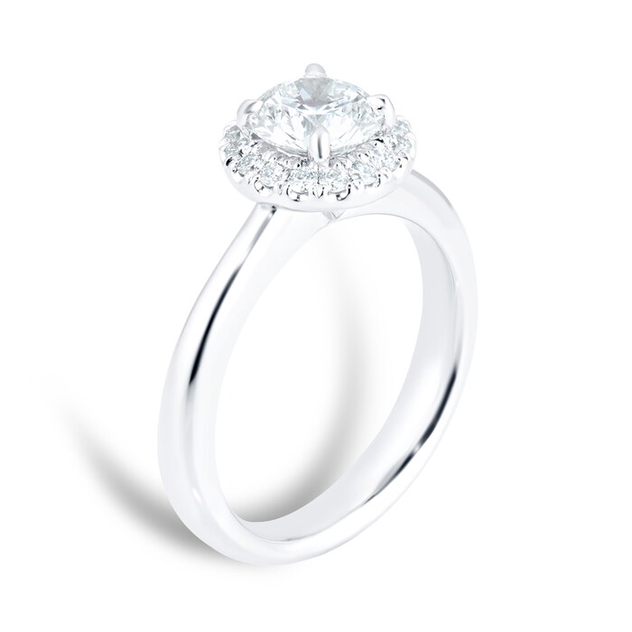 Mayors Platinum 1.06cttw Single Round Halo Engagement Ring