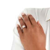 Mayors Platinum 1.71cttw Cushion Single Halo Engagement Ring