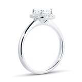 Mayors Platinum 1.71cttw Cushion Single Halo Engagement Ring