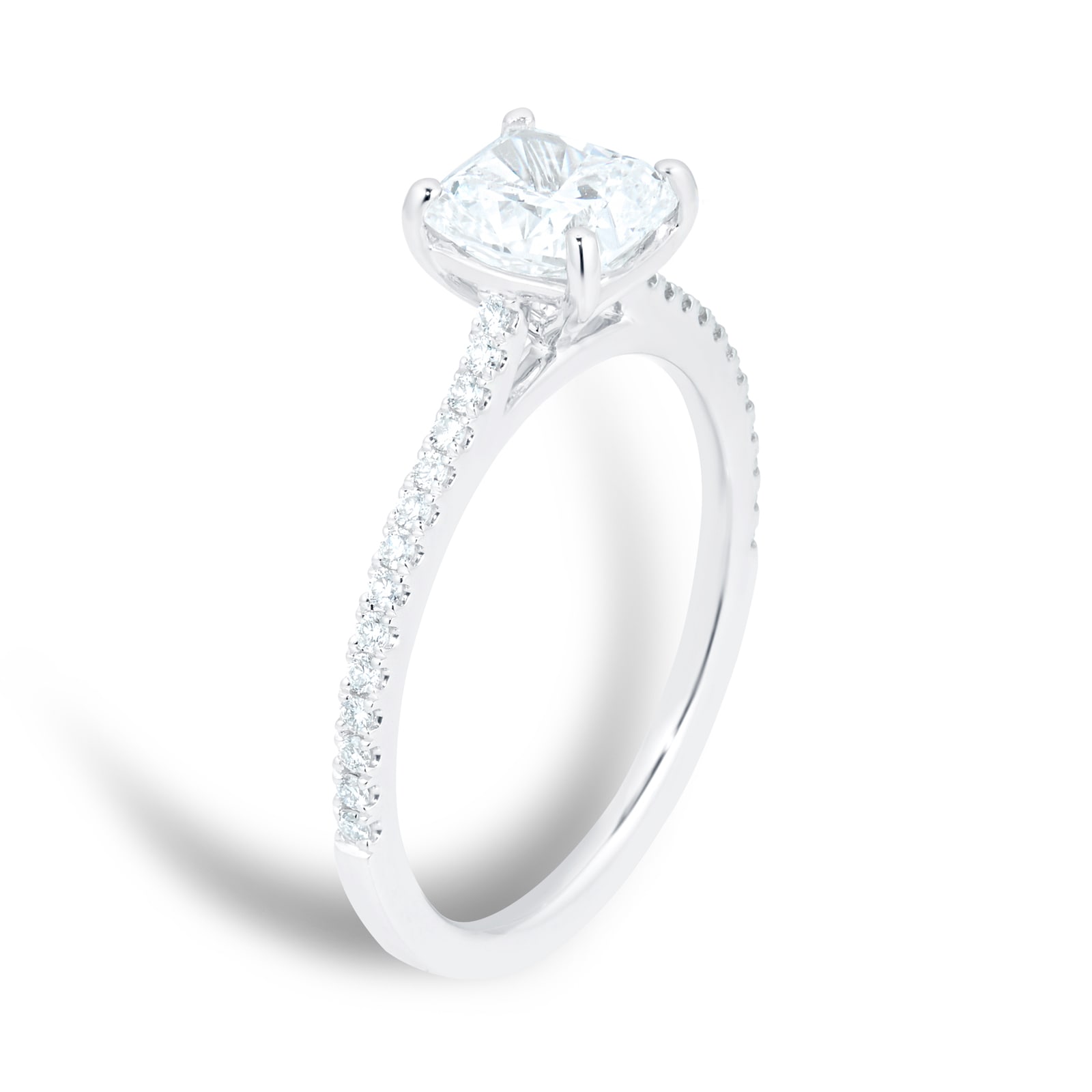 Mayors Platinum 1.35cttw Cushion Diamond Engagement Ring - Ring Size 4